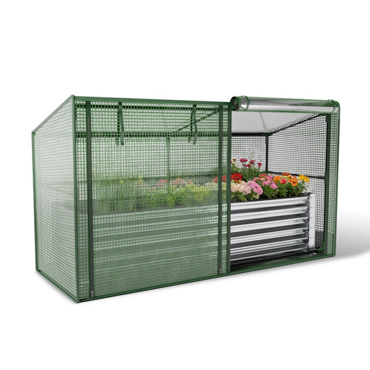 HEAHOLD 3-in-1 Raised Garden Bed 80"x24"x17" with Greenhouse Cover