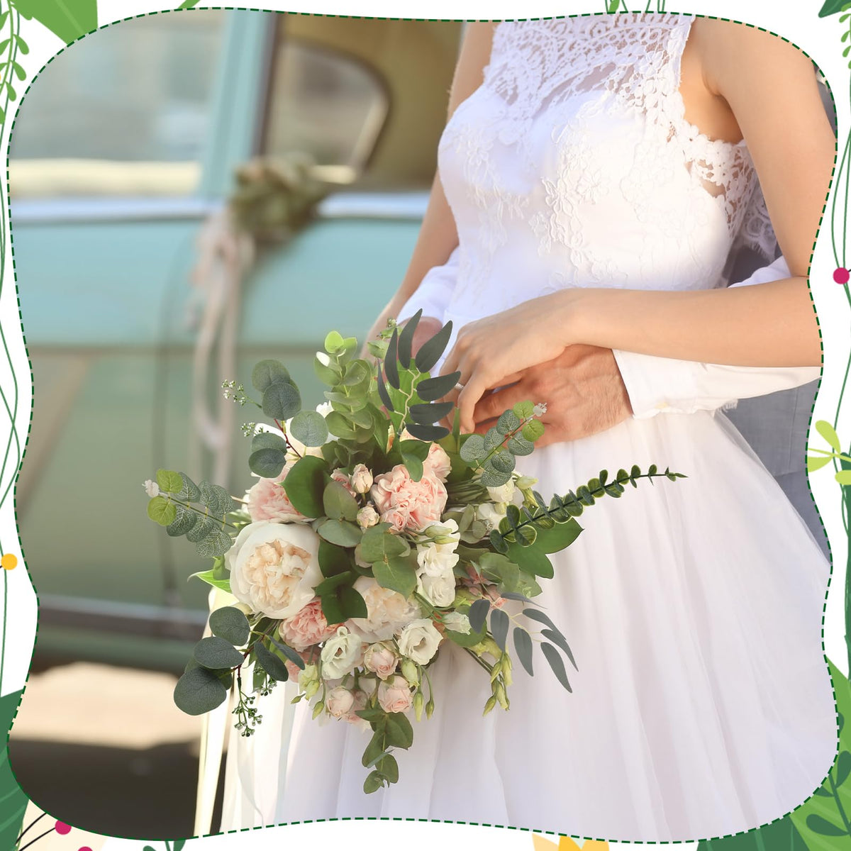 Ovveroche Artificial Eucalyptus Stems Bulk - 4 Kinds Mixed Realistic Greenery with Bendable Stems, Waterproof Silver Dollar Silk Eucalyptus for Wedding Bouquet, Floral Arrangement, Vase Home Decor