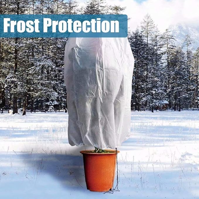 Agfabric Plant Covers Freeze Protection H40 xW60 0.9oz Outdoor Plant Covers for Winter Garden Plant Cover Winter Frost pests Protection,White
