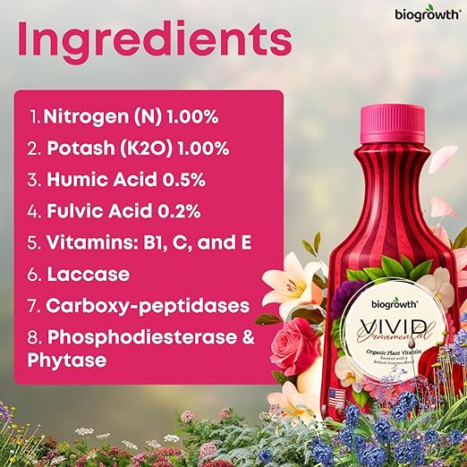 BIOGROWTH ORGANICS Concentrated Liquid Enzyme-Based Organic Plant Food | Organic Plant Fertilizer & Bloom Booster | Ideal for Flowers, Fruits & Vegetables, Indoor & Outdoor Gardening (8.45oz)