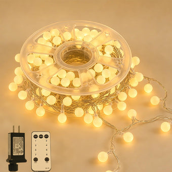 HelixBeam Warm Globe LED String Lights Indoor Bedroom 33FT 100LED Remote
