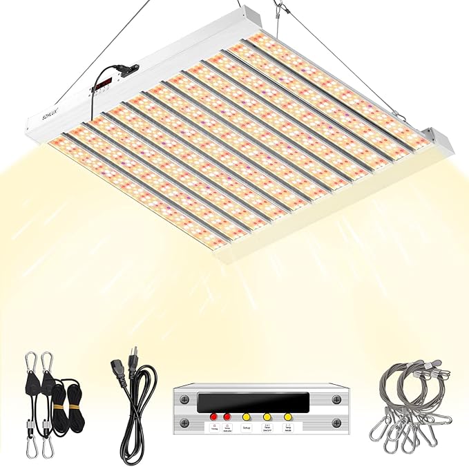 SZHLUX 500W LED Grow Light 4x4/5x5ft with Timer and Temp Control, Full Spectrum Grow Lamp with 1056 Diodes,Indoor Plants for Seedling Veg and Bloom Grow Light