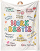 Glydein Work Besties Gifts for Women, Flannel Soft Blanket Decor, Coworker Best Friend Bestie Gifts for Women, Work Friendship Friend Birthday Gift, Work Bestie New Job Farewell Gift