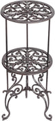 Sungmor Heavy Duty Cast Iron Potted Plant Stand,26-Inch 2 Tiers Metal Planter Rack,Decorative Flower Pot Holder,Vintage & Rustic Style Indoor Outdoor Garden Pots Container Supports