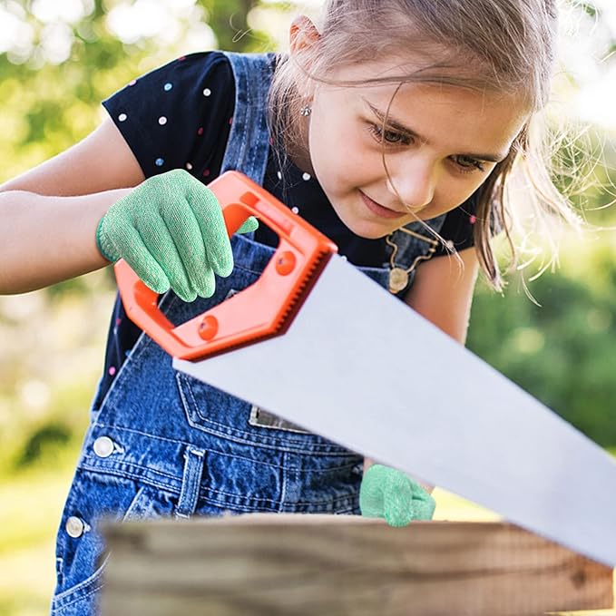 Evridwear Cut Resistant Gloves for Kids 4-6 Years, Level 5 Protection Cutting Gloves Food Grade for Cooking, Whittling, Wood Carving, Gardening and DIY