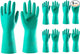 ThxToms 5 Pairs Nitrile Chemical Resistant Gloves, 15mil,13", Reusable Latex Rubber Free Heavy Duty Gloves, Acid Alkali Oil Protection, Industrial Use and Household Cleaning, Non-Slip, X-Large