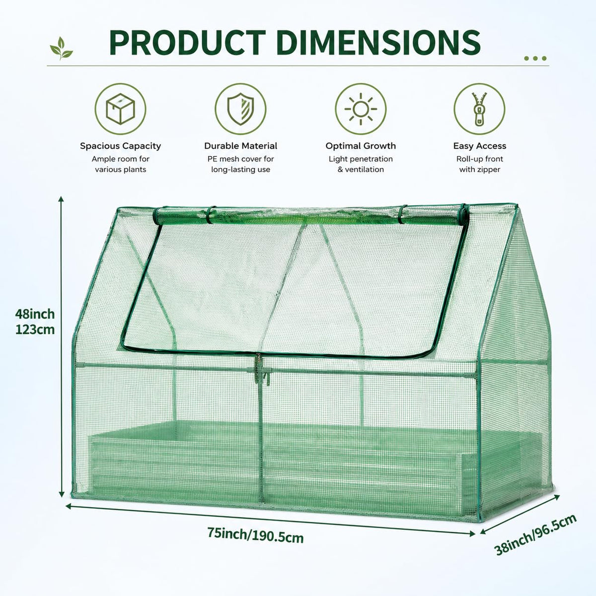 Garvee 6x3x1 FT Raised Garden Bed with PE Cover & Self-Watering System