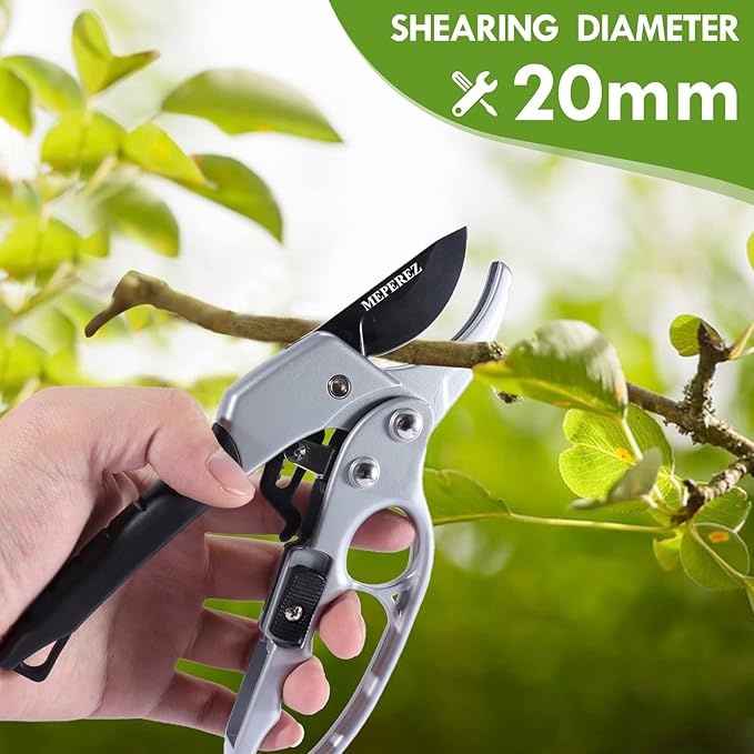 Ultra Sharp Germany Steel Pruning Shears - Cuts 3X Easier, Ergonomic Design - Weak Hand Arthritis Snips, Effortlessly 1-Inch Cut Capacity Heavy Duty Garden Scissors, Sharp Garden Clippers