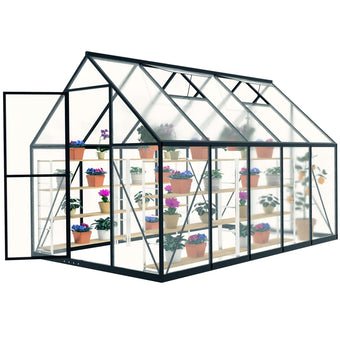 Exroo 6x10 FT Heavy Duty Greenhouse, Polycarbonate Walk-in Garden House with Ventilation Window, Portable Winter Greenhouse Kit for Outdoor Plants and Backyard Gardening