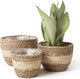 LA JOLIE MUSE Seagrass Planter Basket Indoor Outdoor, Flower Pots Cover, Plant Containers, Beige, 10 inch