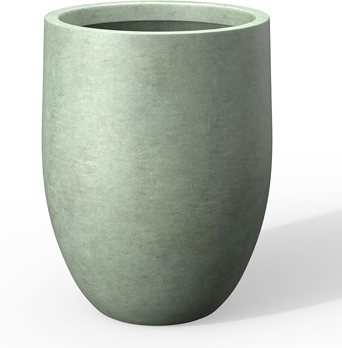 Kante 21.7" H Mint Green Tall Planter, Large Outdoor Indoor Decorative Pot with Drainage Hole and Rubber Plug, Modern Round Style for Home and Garden