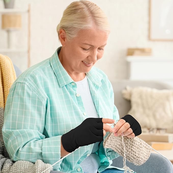 3 Pairs Elderly Skin Thin Protector Gloves Tone Fingerless Gloves Bruise Abrasion Protective to Cover Bruising