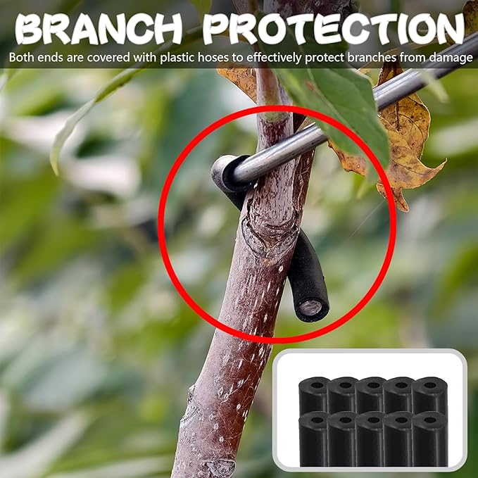 20PCS Fruit Tree Limb Spreader, 7Inch Fruit Tree Branch Puller with Plastic Hose Wrapped Iron Wire, Tree Open Angle Pull Branch Durable Solution
