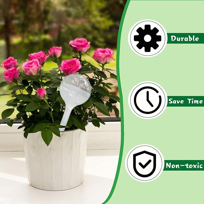 20 PCS Clear Plant Watering Globes,Plastic Self-Watering Bulbs,Self Watering Planter Insert Plant Accessories for Plants Indoor,Outdoor,Flowerpot,Home Garden(Large,Medium,Small)