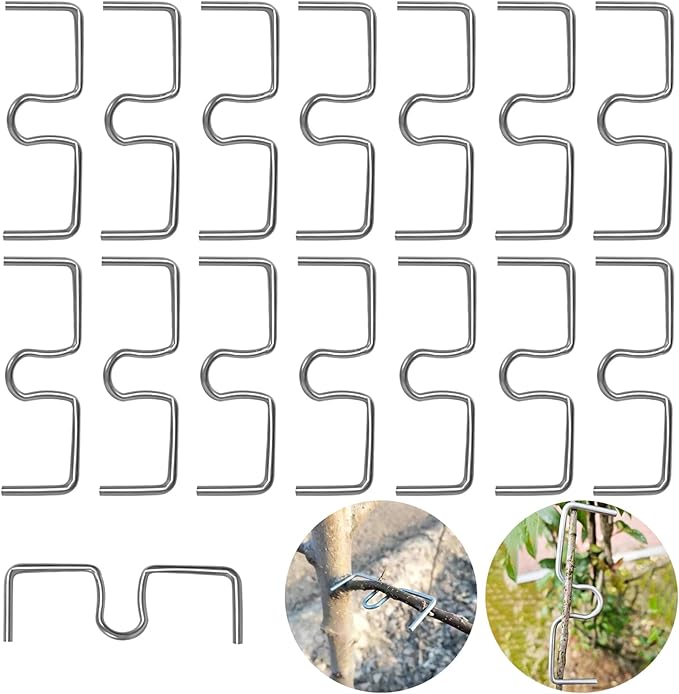 Fruit Tree Branch Puller Tying Machine Farm Tools, New Plum Tree Open Angle Pull Branch Bending Tool, Fruit Trees Branch Spreaders, Fruit Trees Branch Support 15PCS (M-3.9 inch)