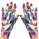 ManiGlovz - The Original UPF 50+ UV/LED Protective Gloves for Gel Manicures, Sun Protection Fingerless Gloves-Shield Skin from The Sun and Nail Lamp-Kaleidoscope Print