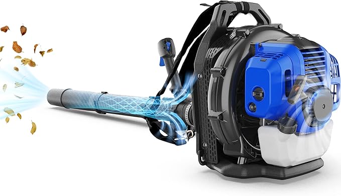 WILD BADGER POWER Leaf Blower Backpack, 53cc Gas Powered Strong Air Flow 559CFM 174MPH, Light Weight 19.6lbs, Ideal for Leaf, Sand, Gravel, Snow, Yard and Driveway