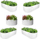 A ANLEOLIFE 6-Pack 4X4X1.5ft & 6X2X1.5ft Deep Root Galvanized Raised Garden Beds Outdoor for Planting Vegetables Flowers Herb, Antique White