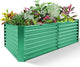 Land Guard 8×4×2 ft Galvanized Raised Garden Bed Kit, Galvanized Planter Raised Garden Boxes Outdoor, Oval Large Metal Raised Garden Beds for Vegetables(Green)…