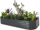 Vego garden Raised Garden Bed Kit, 17" Tall 10 in 1 Modular Raised Garden Beds Kit, Metal Planter Box for Vegetables, Flowers, Herbs, Modern Gray