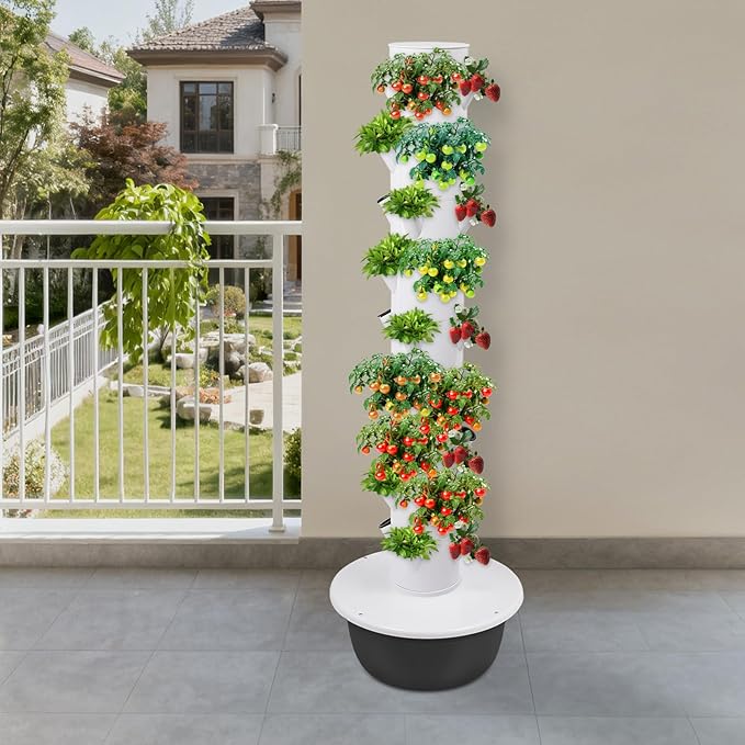 Hydroponic Growing System, 36-Plant Vegetable Planter Tower Outdoor Indoor Garden Vertical Planter Germination Kit with Water Pump, Intelligent Water Circulation & Loop Timer
