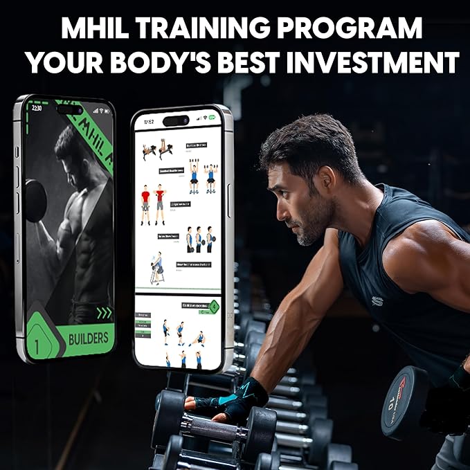 MhIL Workout Gloves for Men – Comfortable Gym Gloves for Men with Enhanced Grip for Safety and Hand Protection – Weight Lifting Protection with Wrist Wraps Support for Performance Boost and Style