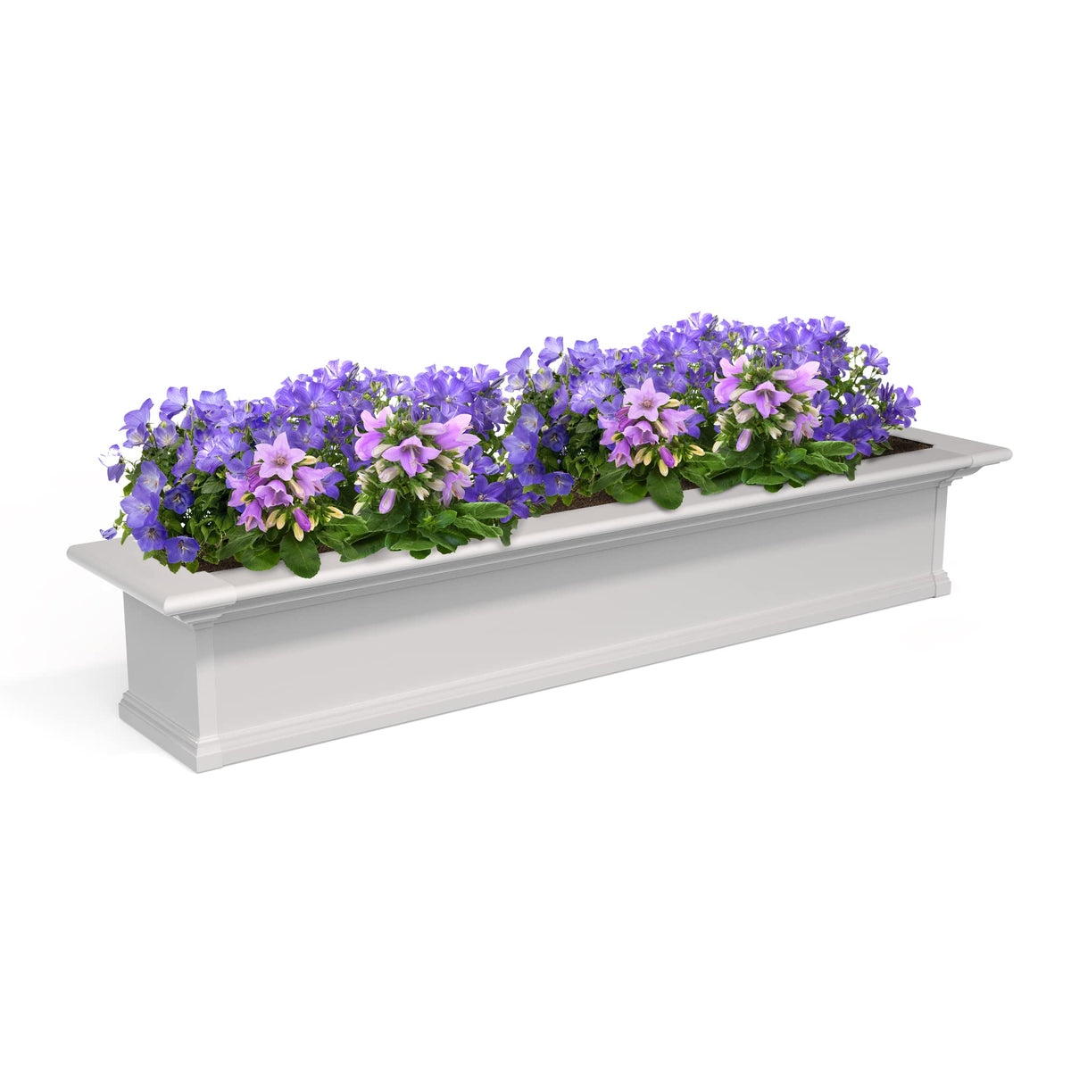 Mayne Yorkshire 60in Self-Watering Rectangular Window Box Planter, White