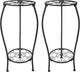 NOAMOO Metal Plant Stand 2 Tier Indoor Outdoor, Tall Flower Pot Shelf Rustproof Stable Corner Stand, 25.2 inch Multiple Plant Display Rack for Living Room Patio Balcony Garden, 2 Pack