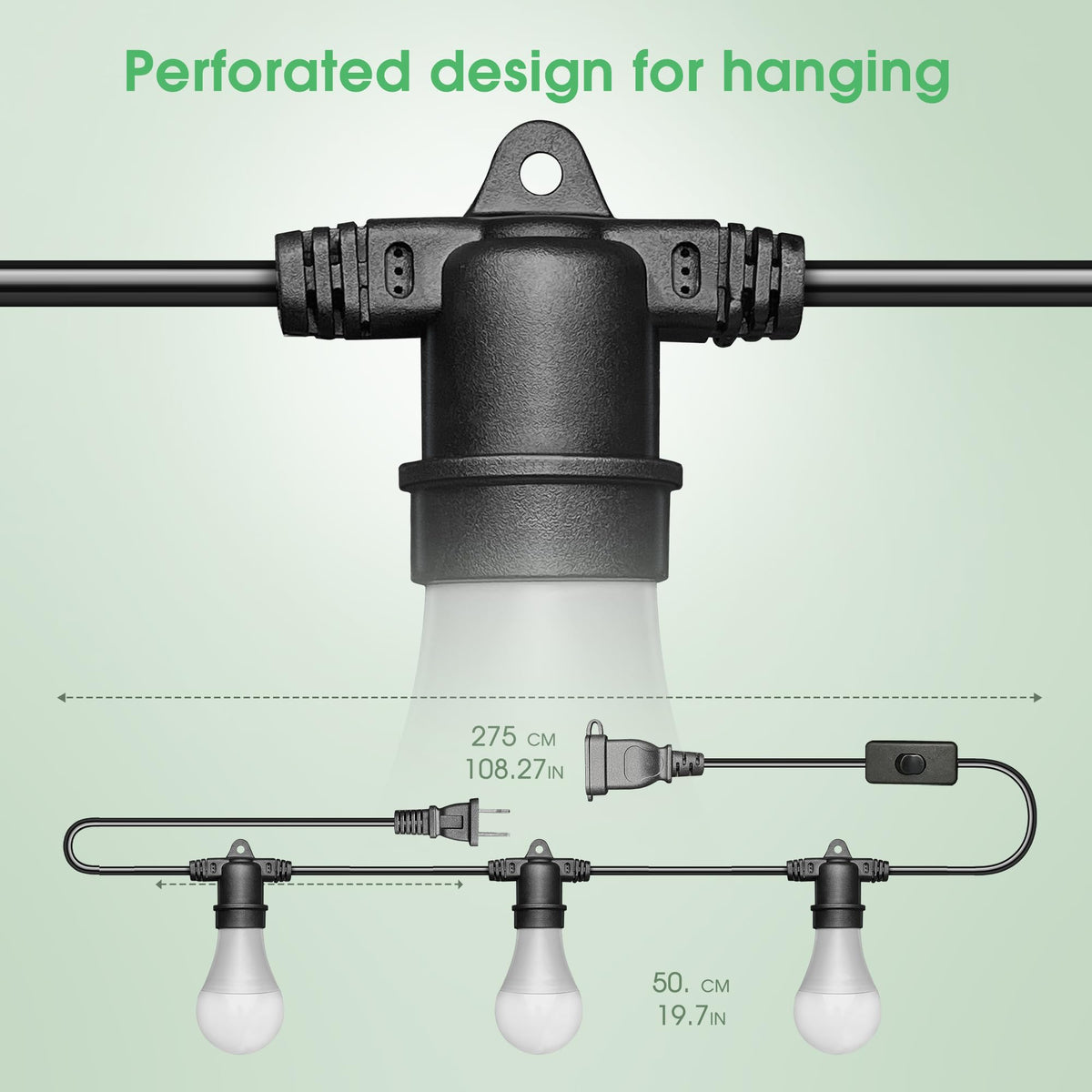 Briignite Hanging Grow Light, 3 Grow Light Bulbs with 8.86ft Power Cord