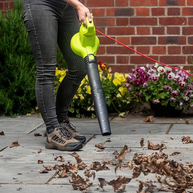 GUEDE Electric Leaf Blower, Corded 7 Amp, 155MPH Air Speed, Lightweight & Handheld for Lawn Care, Patio Cleaning, Leaves & Snow Blowing