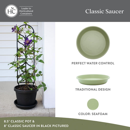 The HC Companies Classic Round Planter Pot, 10 Inch, Seafoam, 4-Pack