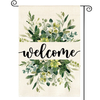 AVOIN colorlife Spring Summer Floral Welcome Garden Flag Outside 12x18 Inch