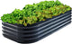 17" Tall 8x2ft Oval Grey Metal Planter Box for Outdoor Gardening 9-in-1 Modular Galvanized Raised Garden Bed, Heavy Duty Flower Beds, Porch Planters & Expandable Garden Beds Outdoor