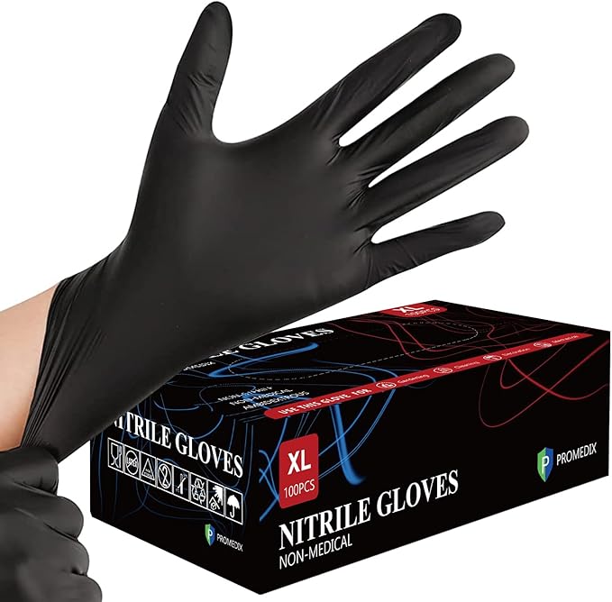 PROMEDIX P Nitrile Disposable Gloves,4mil-100 Count,Gloves Disposable Latex Free,Powder Free for Cooking,Household,Food safe