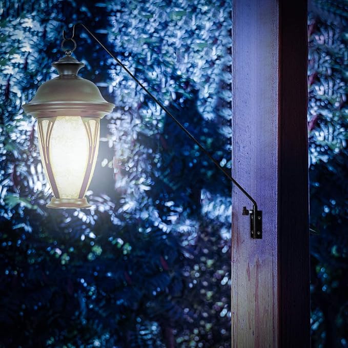 ERYTLLY Extended Reach Deck Hook Wall Pole Wall Mounted, Extensible and Adjustable 28 inch to 43 inch Bracket for Hanging Bird Feeder,Plants,Wind Chimes,Lanterns