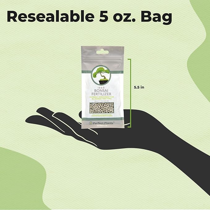 Bonsai Fertilizer Pellets by Perfect Plants - 5 Year Supply - All Natural Slow Release - Extended Enrichment for All Live Bonsai Tree Types