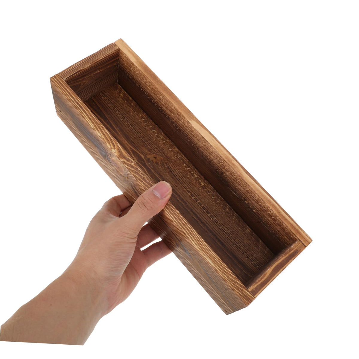 Totority Wood Rectangular Planter Box, Retro Wooden Flower Container