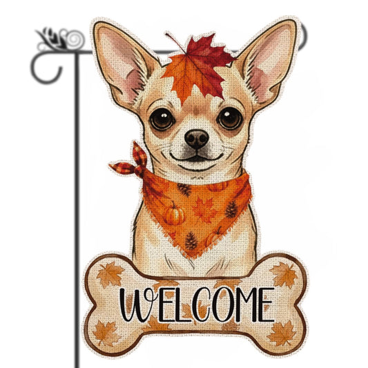 Fall Chihuahua Decor Outdoor - Chihuahua Fall Dog Decor Double Sided Garden Flag Outside Vertical Autumn Holiday Welcome Yard Decoration Lawn Outdoor Decor