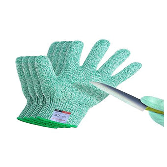 2 Pairs Cut Resistant Gloves for Kids 10-13 Years, Level 5 Protection Cutting Gloves Food Grade for Cooking, Whittling, Wood Carving, Gardening and DIY(Green-XS)