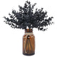 Coferset Fake Eucalyptus Stems in Glass Vase with Faux Water,Black