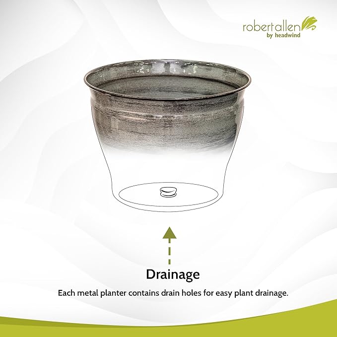 Headwind Glazed Ironstone Vanhorne Collection – 14" Luna Brown Decorative Plant Pot – Lightweight & Triple Coated w/Drainage Flower Pots for Indoor Plants & Outdoor Planter Use by Robert Allen