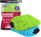 AIDEA Car Wash Mitt Microfiber, 2PK Scratch Free Lint-Free, Premium Chenille Microfiber Mitt Car Wash Brush, Green & Blue, Extra Large Size 8''X12''