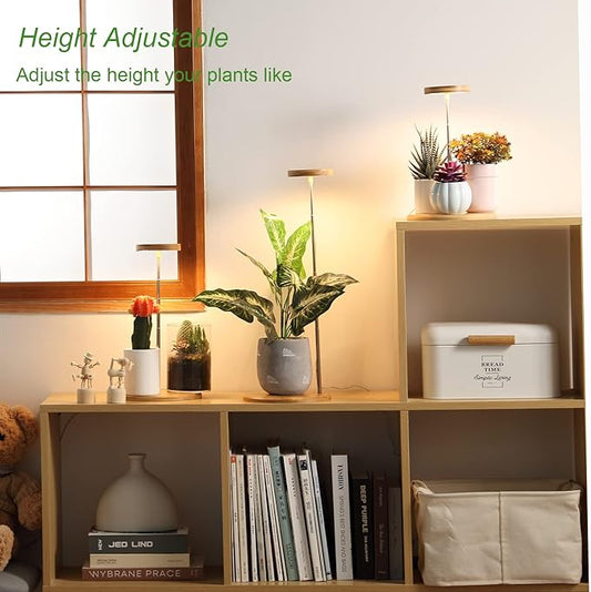 Plant Grow Light for Indoor Plant,Bamboo Mini LED Grow Light Garden,Height Adjustable,Automatic Timer with 8/12/16 Hours