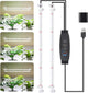 16‘’ LED Grow Light Strips for Indoor Plants，Full Spectrum 120 LEDs with 4 Install Methods, 6/12/16H Timer, 10 Dimmable Levels, 3 Switch Modes for Seedling Succulent Sunlike Strip (2 Head 1 Pack)
