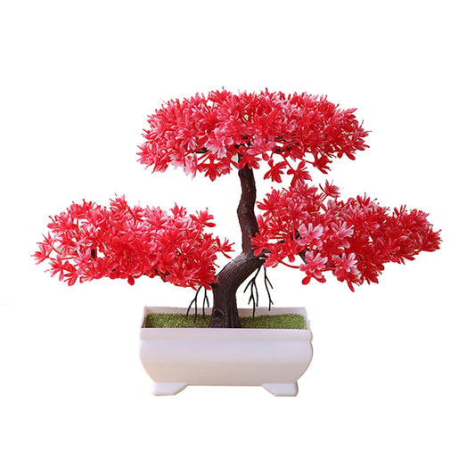 Talent Star Artificial Bonsai Tree Juniper Faux Plants Indoor Small Fake Plants Decor with Pots for Home Table Office Desk Bathroom Shelf Bedroom Living Room Farmhouse Decorations Wedding Tabletop Red