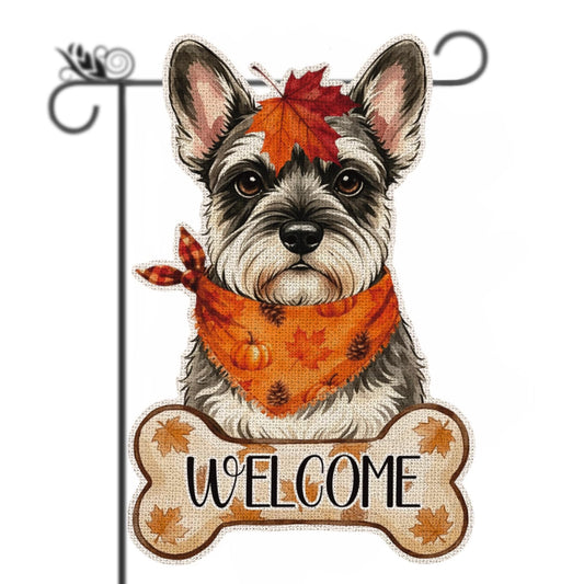Fall Schnauzer Decor Outdoor - Schnauzer Fall Dog Decor Double Sided Garden Flag Outside Vertical Autumn Holiday Welcome Yard Decoration Lawn Outdoor Decor