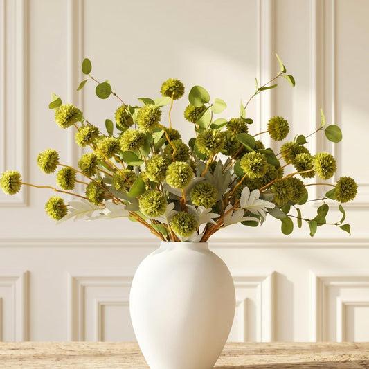 Green Flowers Artificial & Faux Greenery For Vase, Green Centerpieces
