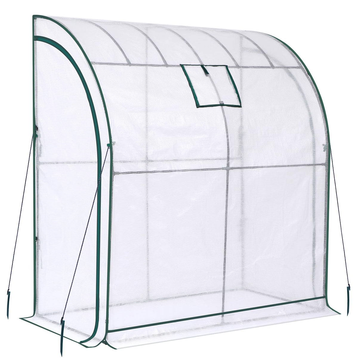 Lean to Greenhouse with 3-Tier Shelves: Ohuhu Portable Walk-in Wall Mounted Green House with Mesh Windows, 79"x39"x83" Reinforced Lean-to Wall Greenhouses with 2 Roll-Up Zipper Doors for Outdoors