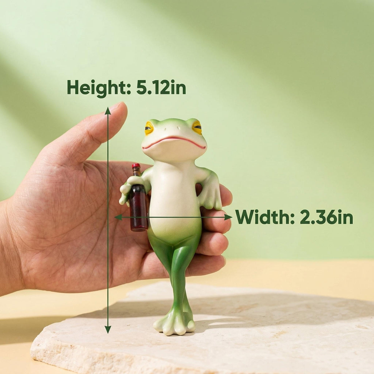 RJVZUKL Tipsy Frog Pot Hugger‑Miniature Figurines for Plant Pots and Vases