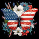 Patriotic Diamond Art Kit for Adults Independence Day Butterfly Diamond Painting Kits for Adult Beginners Full Drill Round 4th of July Diamond Art Painting Kits for Home Wall Decor 13.8x13.8in